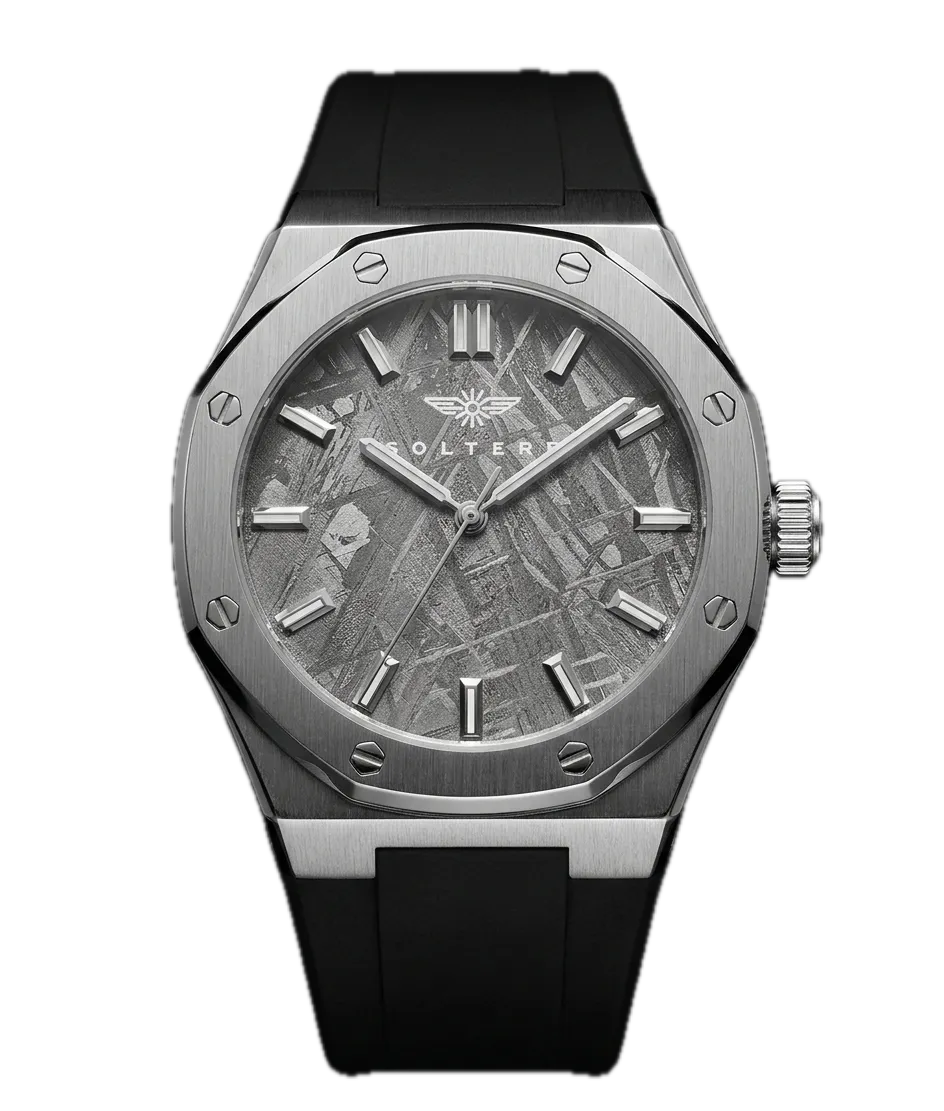 Soltere Visto, meteorite-inspired dial, brushed 316L steel case