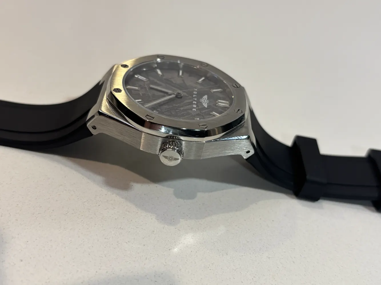 The first Visto sample, photographed on a white counter.